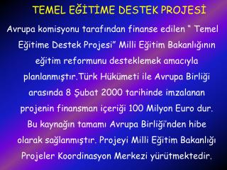 temel e t me destek projes
