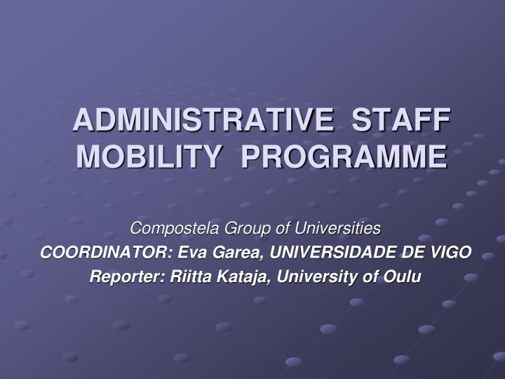 administrative staff mobility programme