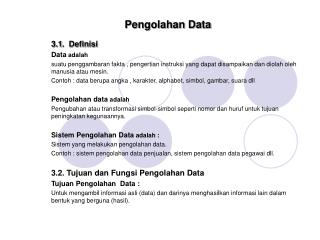 pengolahan data
