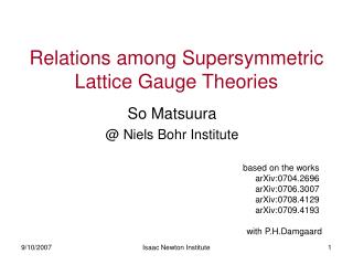 Relations among Supersymmetric Lattice Gauge Theories