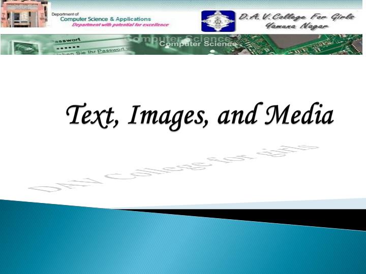 text images and media