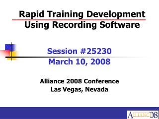 Rapid Training Development Using Recording Software