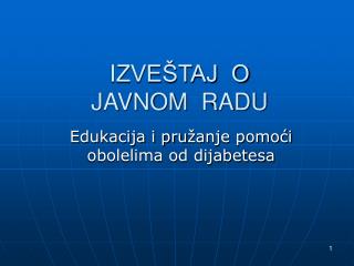 izve taj o javnom radu