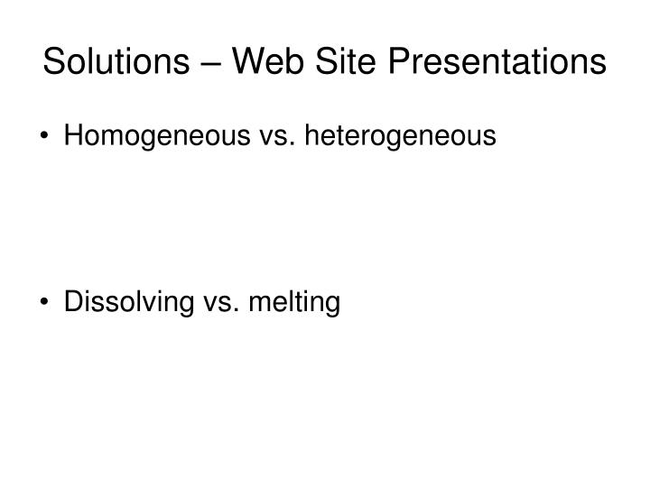 solutions web site presentations