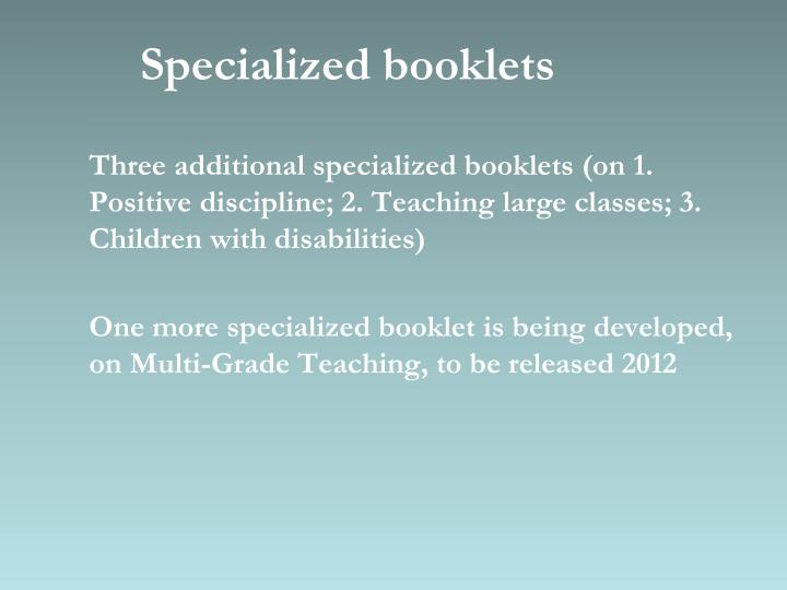 specialized booklets