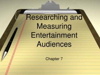 Researching and Measuring Entertainment Audiences