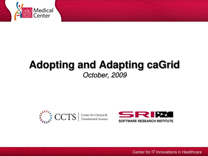 adopting and adapting cagrid october 2009