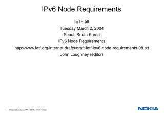 IPv6 Node Requirements
