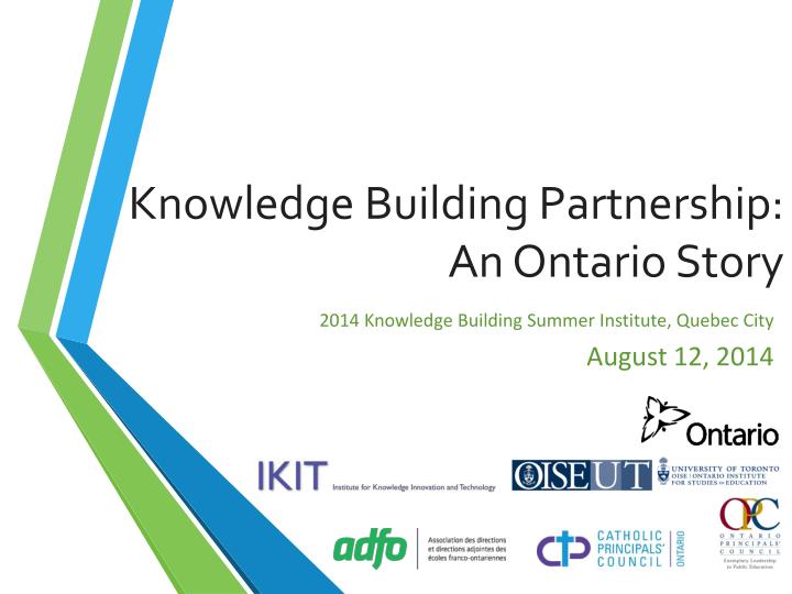 knowledge building partnership an ontario story