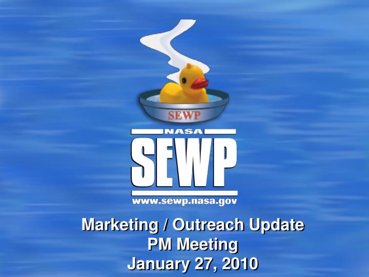 marketing outreach update pm meeting january 27 2010