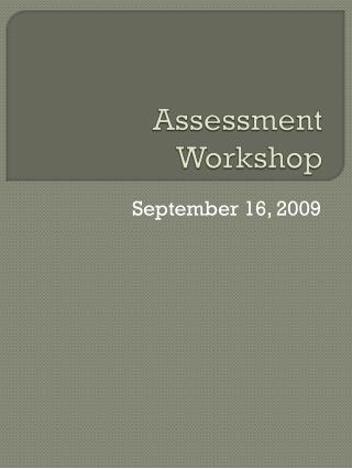 Assessment Workshop
