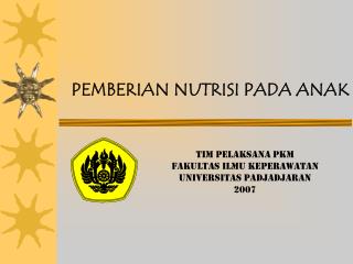 pemberian nutrisi pada anak