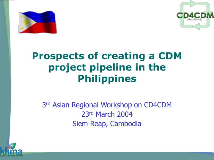 prospects of creating a cdm project pipeline in the philippines