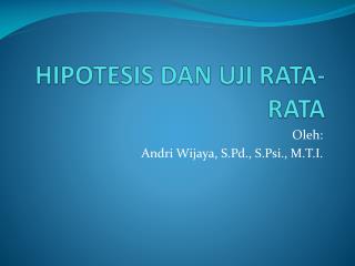 hipotesis dan uji rata rata