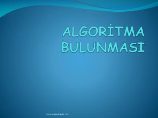 algor tma bulunmasi