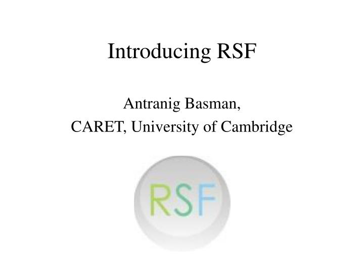introducing rsf