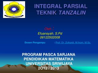 integral parsial teknik tanzalin
