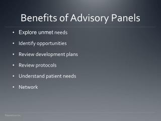 Benefits of Advisory Panels