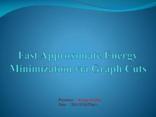 Fast Approximate Energy Minimization via Graph Cuts