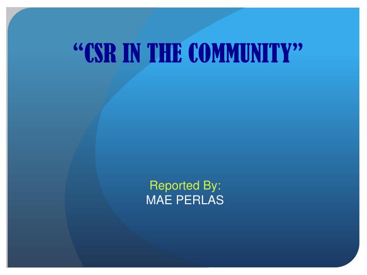 csr in the community