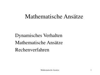mathematische ans tze