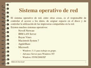 sistema operativo de red