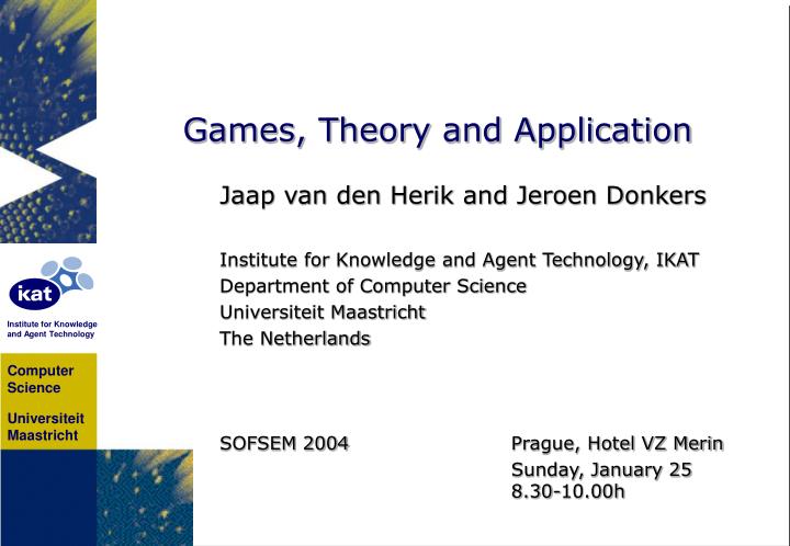 games theory and application