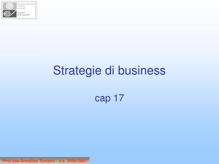 strategie di business cap 17