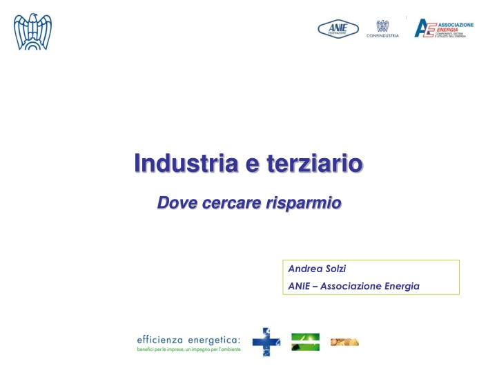 industria e terziario dove cercare risparmio