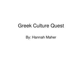 Greek Culture Quest