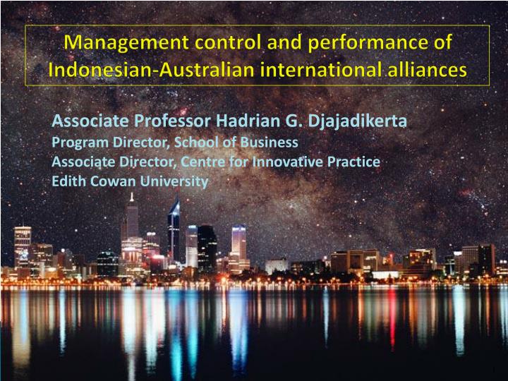 management control and performance of indonesian australian international alliances