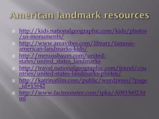 American landmark resources