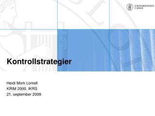 kontrollstrategier