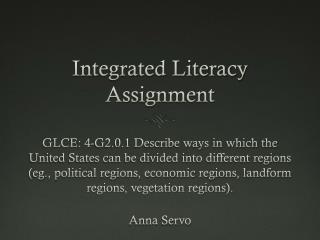 Integrated Literacy Assignment