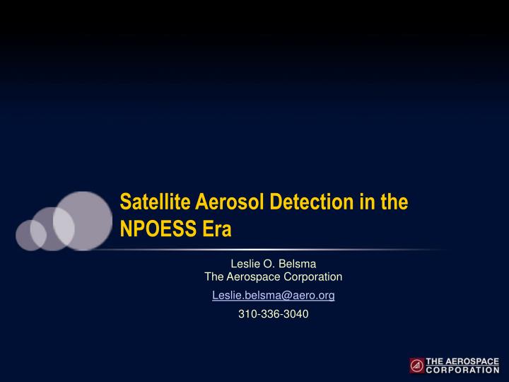 satellite aerosol detection in the npoess era