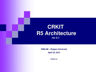 CRKIT R5 Architecture rev 0.1