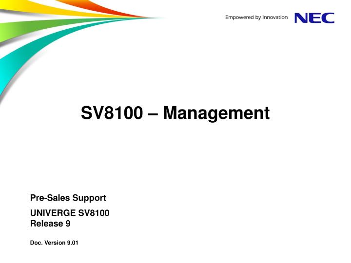 sv8100 management