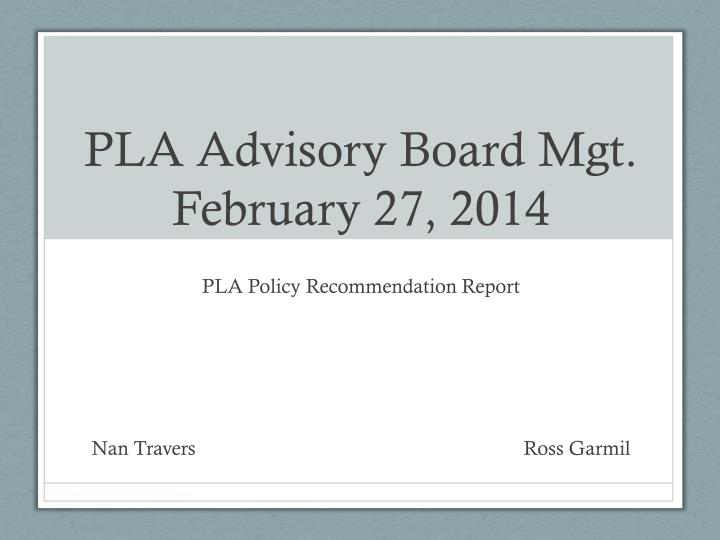 pla advisory board mgt february 27 2014