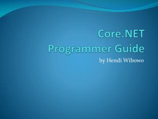 Core . NET Programmer Guide