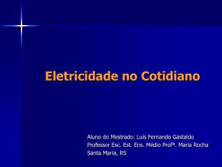 eletricidade no cotidiano