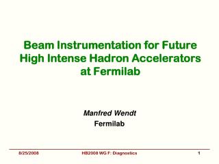 Beam Instrumentation for Future High Intense Hadron Accelerators at Fermilab