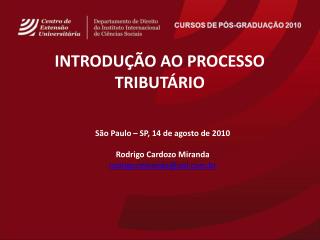 introdu o ao processo tribut rio