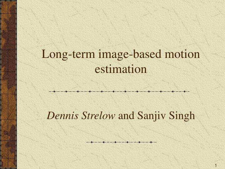 long term image based motion estimation
