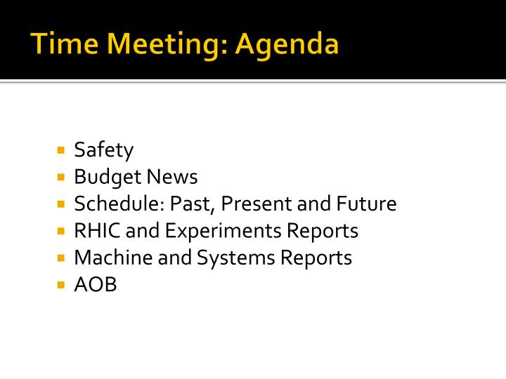 time meeting agenda