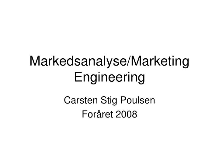 markedsanalyse marketing engineering