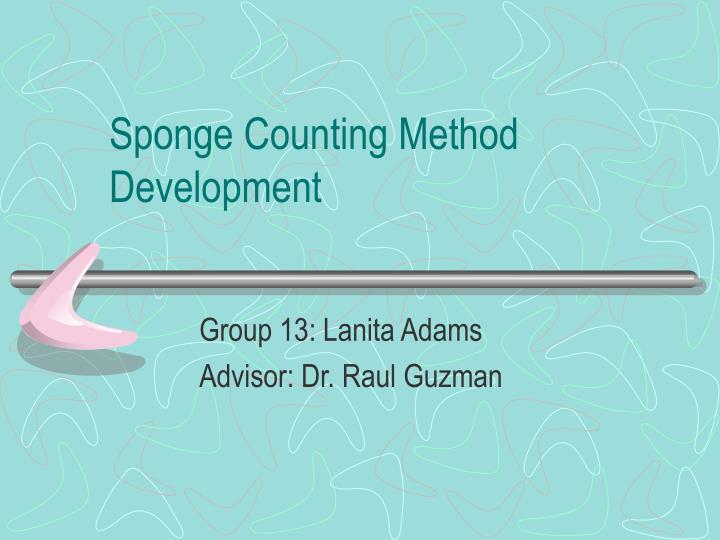 sponge counting method development