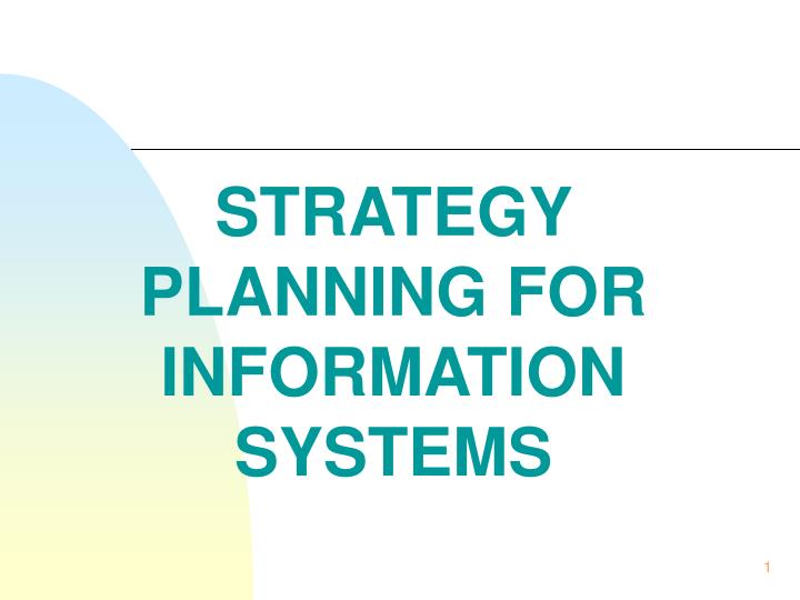 strategy planning for information systems