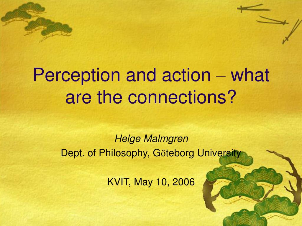 PPT - Exploring the Connections Between Perception and Action ...