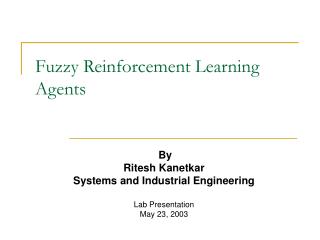 Fuzzy Reinforcement Learning Agents
