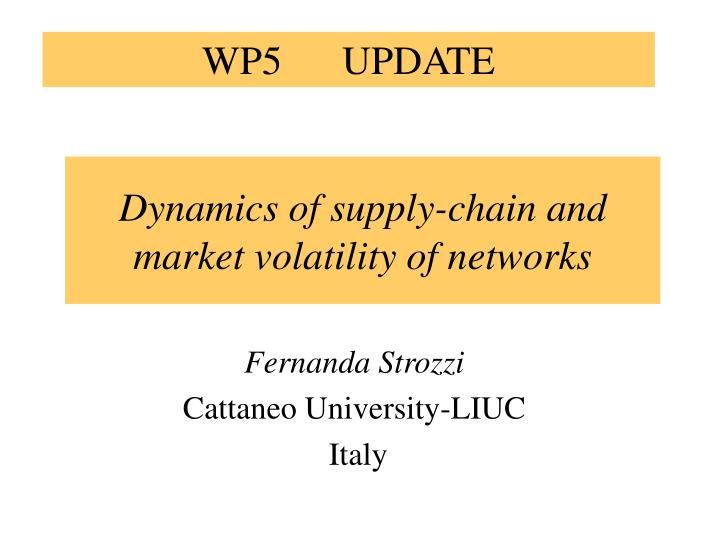 dynamics of supply chain and market volatility of networks